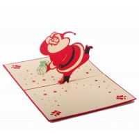 Handmade 3d Pop Up Christmas Xmas Santa Claus Running Gift Delivery Greeting Card